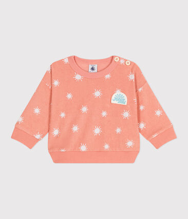 Sweat bébé en coton éponge, imprimé soleils