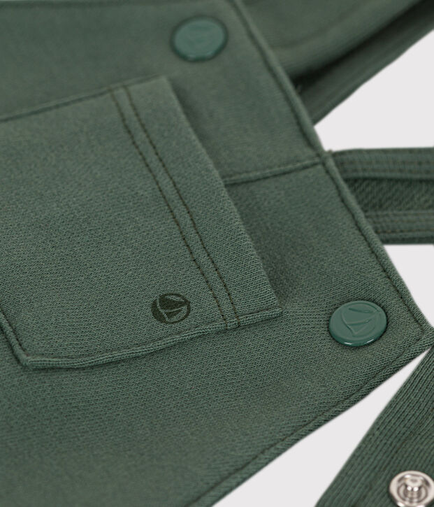 Salopette longue en molleton b&eacute;b&eacute; vert