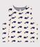 Gilet sans manche bébé baleines reversible en coton beige MONTELIMAR/bleu MEDIEVAL