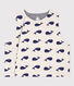 Gilet sans manche bébé baleines reversible en coton