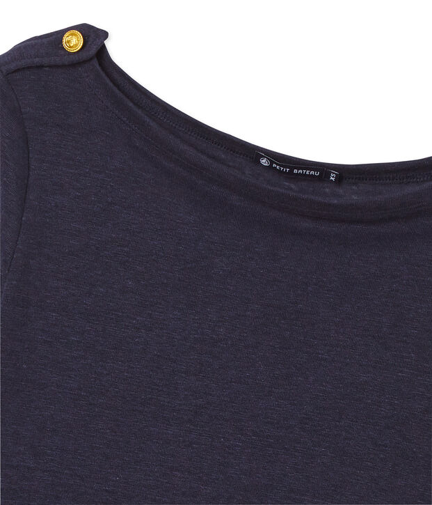 T-shirt femme en lin bleu