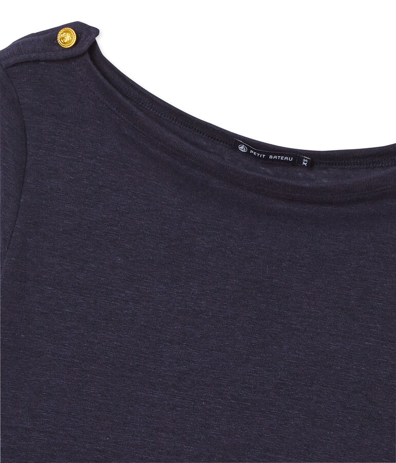 T-shirt femme en lin bleu