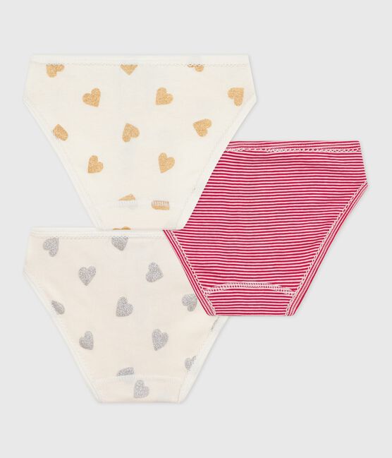 Lot de culottes enfant en coton imprimé cœurs variante 1