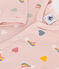 Pyjama sans pieds imprimé en coton bébé rose SALINE/blanc MULTICO
