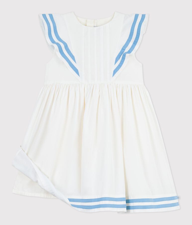 Robe sans manches enfant en coton blanc MARSHMALLOW
