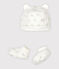 Lot bonnet naissance et chaussons bébé en tubique variante 1