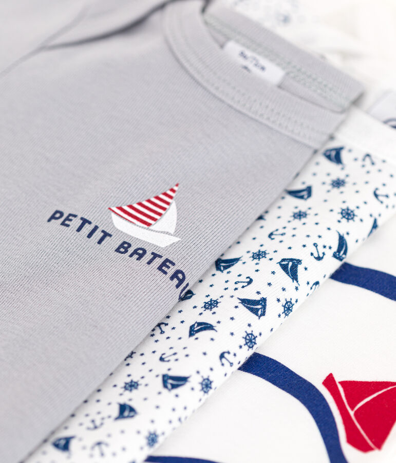 Lot de 3 bodies manches longues en coton b&eacute;b&eacute; multicouleur