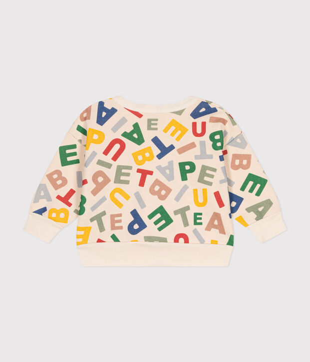 Sweatshirt en molleton b&eacute;b&eacute; &eacute;cru/multicouleur