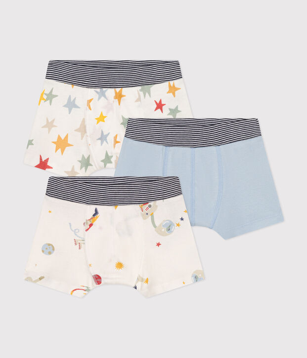 Lot de 3 boxers espace en coton enfant multicouleur