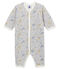 Dors bien sans pieds bébé fille en côte gris POUSSIERE/blanc MULTICO
