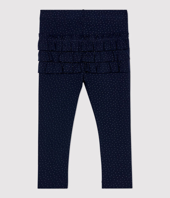 Legging en coton bébé. bleu SMOKING/blanc MARSHMALLOW
