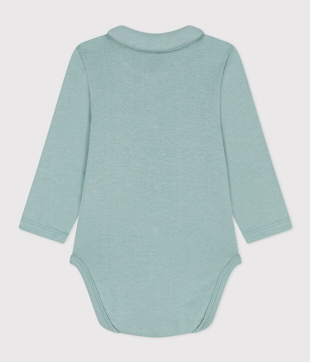 Body manches longues &agrave; col en coton b&eacute;b&eacute; vert