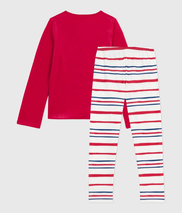 Pyjama en velours enfant rouge/multicouleur