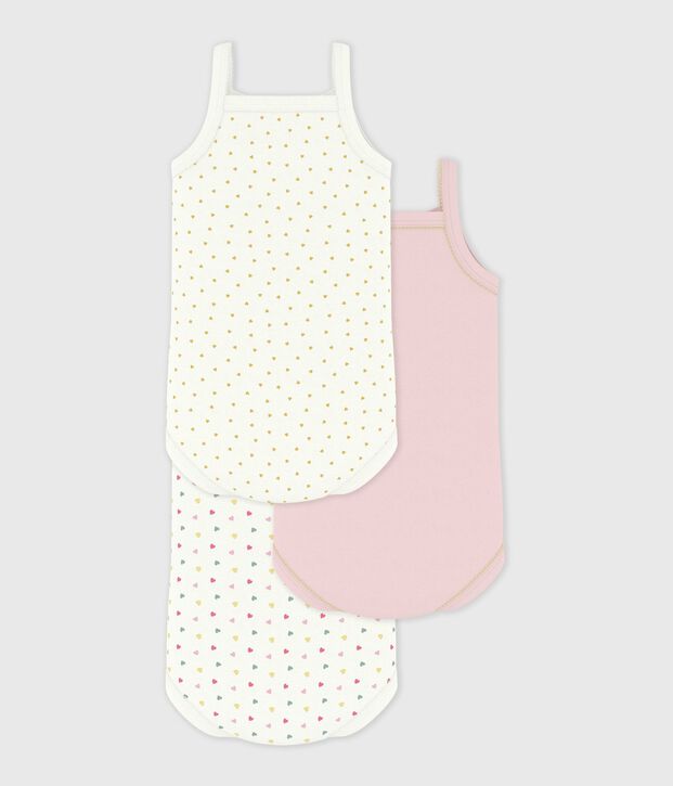 Lot de bodies bretelles en coton b&eacute;b&eacute; multicouleur