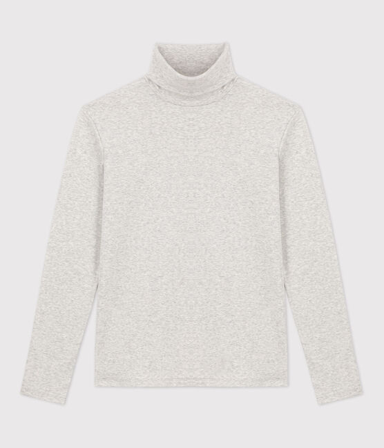 Tee-shirt col roulé L'ICONIQUE en coton BIO Femme gris BELUGA CHINE
