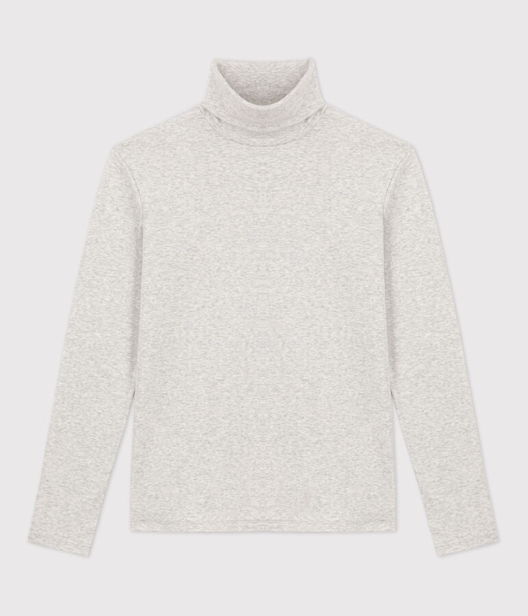 Tee-shirt col roul&eacute; L'ICONIQUE en coton BIO Femme gris BELUGA CHINE