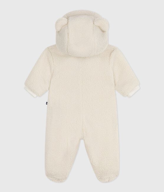Combipilote bébé en sherpa avec oreilles et doublée milleraies écru MILK