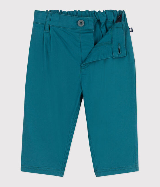 Pantalon bébé en coton souple uni vert DRAGONFLY