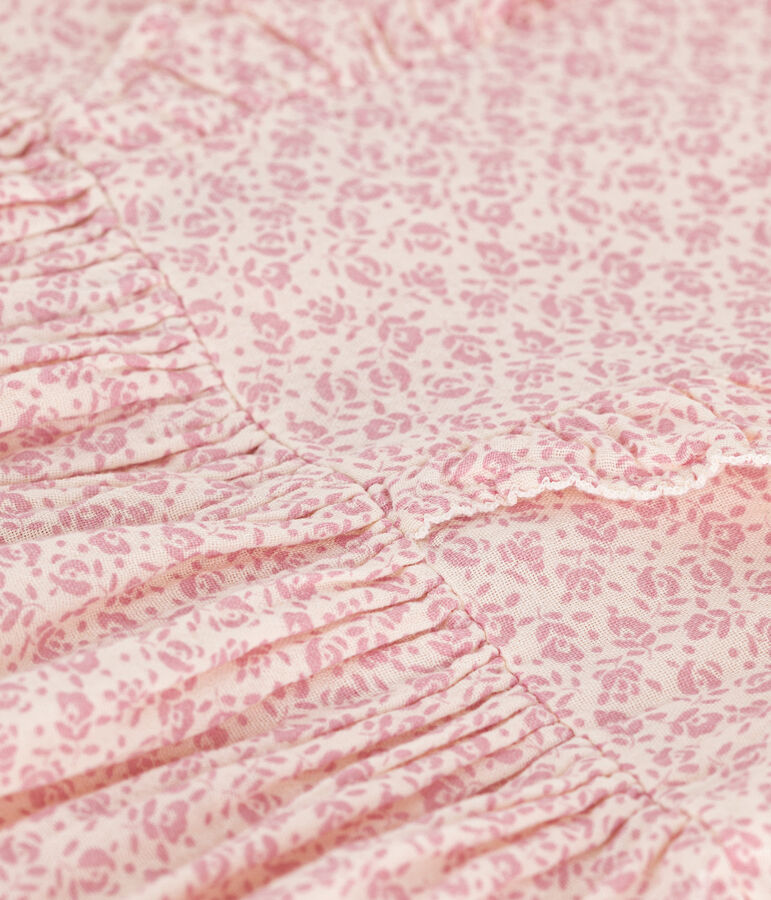 Robe imprim&eacute;e manches courtes en gaze de coton enfant fille AVALANCHE/ PANTY