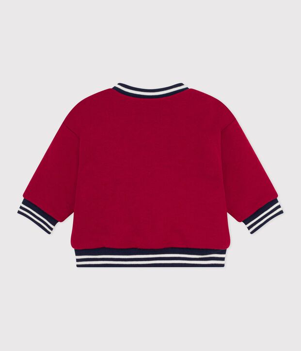 Teddy b&eacute;b&eacute; en coton et sherpa uni rouge
