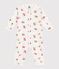Pyjama bébé en coton sans pieds avec col pétale fruits blanc MARSHMALLOW/blanc MULTICO