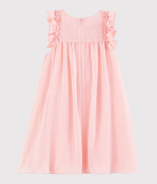 Robe c&eacute;r&eacute;monie en cr&ecirc;pe enfant fille rose