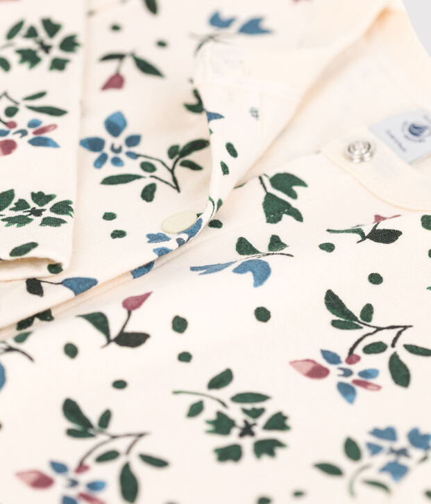 Cardigan imprim&eacute; en tubique enfant fille &eacute;cru/multicouleur
