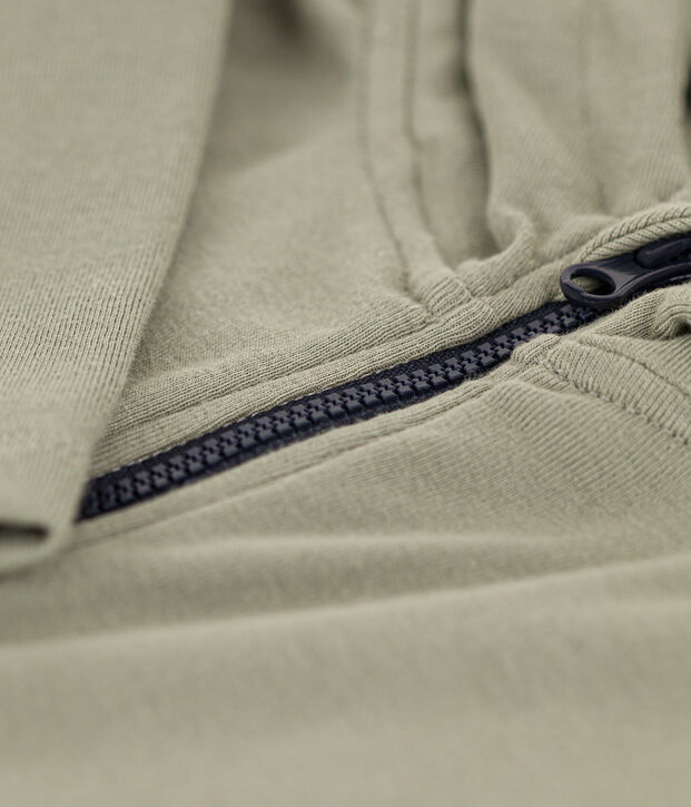 Sweatshirt zipp&eacute; &agrave; capuche enfant gar&ccedil;on vert