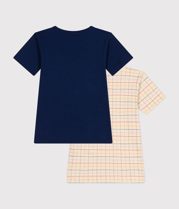 Lot de 2 tee-shirts &agrave; manches courtes en coton enfant multicouleur