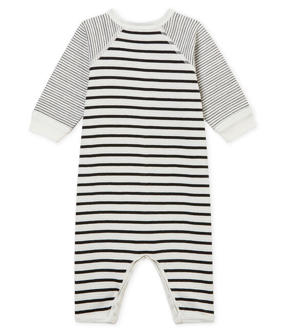 Dors bien sans pieds bébé garçon moelleux blanc MARSHMALLOW/gris CAPECOD