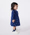 Robe bébé en coton manches longues , imprimée à fleurs bleu MEDIEVAL/blanc MULTICO