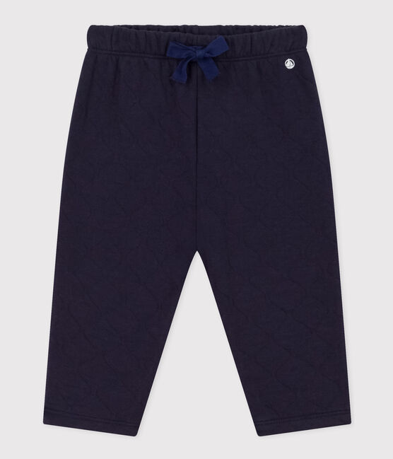 Pantalon bébé en tubique matelassé bleu SMOKING