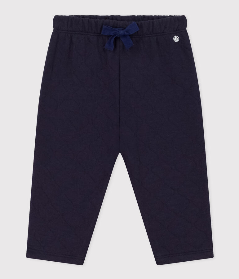 Pantalon b&eacute;b&eacute; en tubique matelass&eacute; bleu