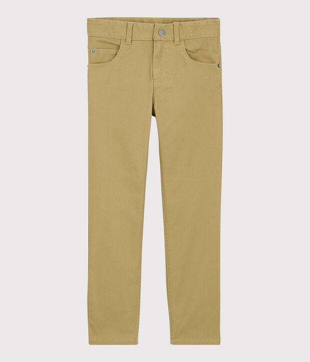Pantalon slim en serge enfant gar&ccedil;on beige