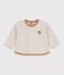Tee-shirt b&eacute;b&eacute; en coton manches longues &agrave; rayures beige/&eacute;cru
