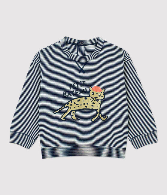 Tee-shirt en coton bébé bleu MEDIEVAL/blanc MARSHMALLOW