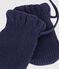Moufles b&eacute;b&eacute; en tricot unies doubl&eacute;es polaire bleu marine