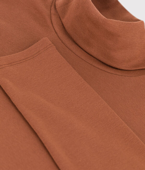 Tee-shirt col roulé L'ICONIQUE en coton Femme marron CINA