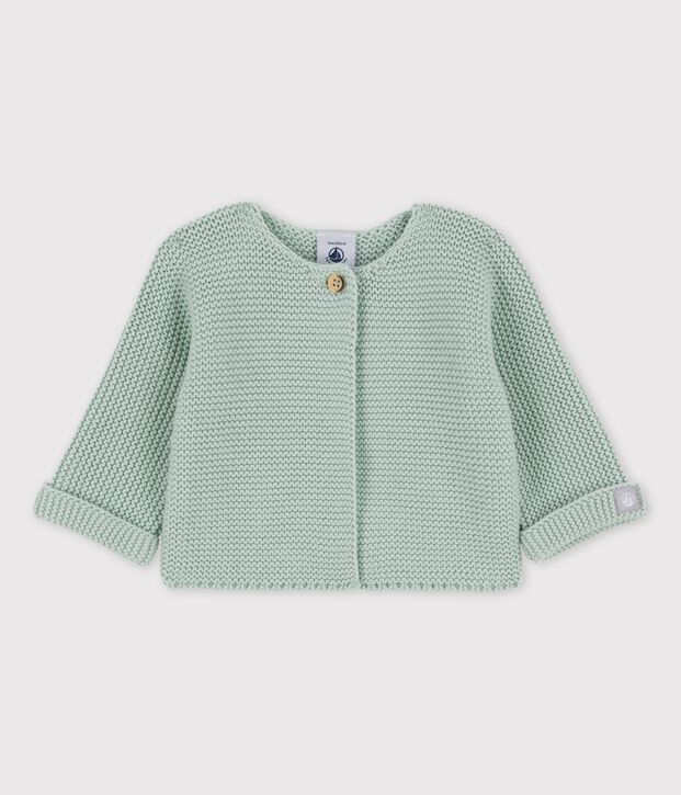 Cardigan en tricot de coton biologique b&eacute;b&eacute; vert