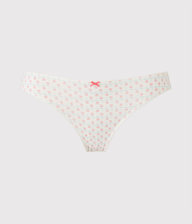 Culotte fille imprim&eacute;e en jersey stretch blanc/multicouleur