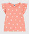 Teeshirt enfant en coton manches courtes imprimé orange ABRICOT/ MARSHMALLOW