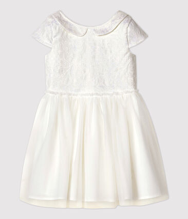 Robe cérémonie en jacquard et tulle enfant fille