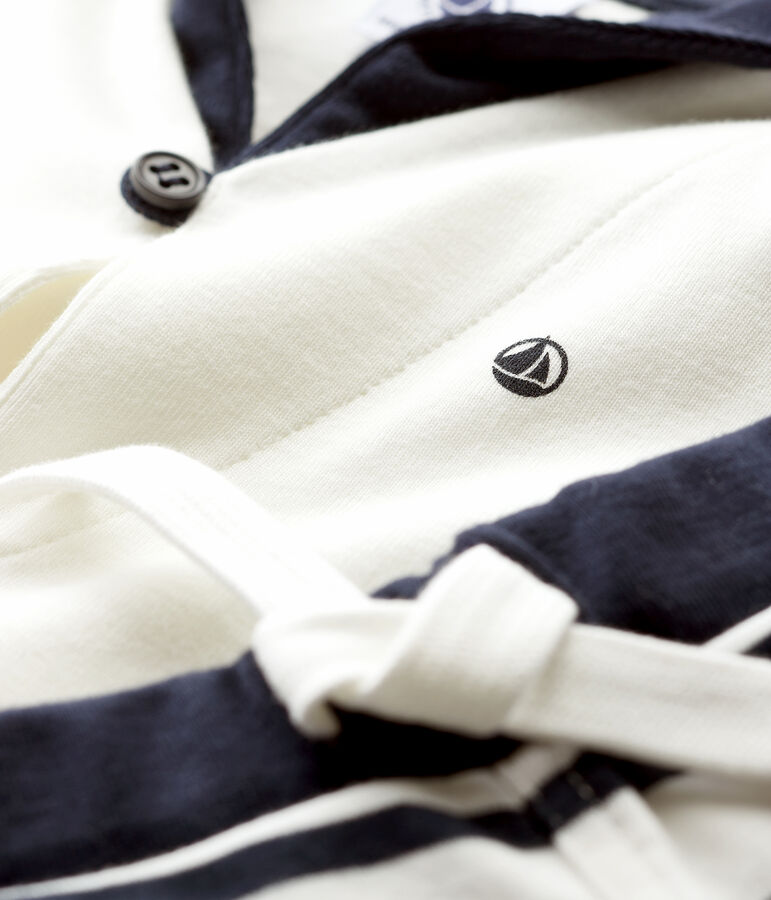 Ensemble 2 pi&egrave;ces b&eacute;b&eacute; gar&ccedil;on blanc MARSHMALLOW/bleu SMOKING