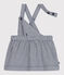 Robe salopette bébé en coton rayée bleu MEDIEVAL/blanc MARSHMALLOW