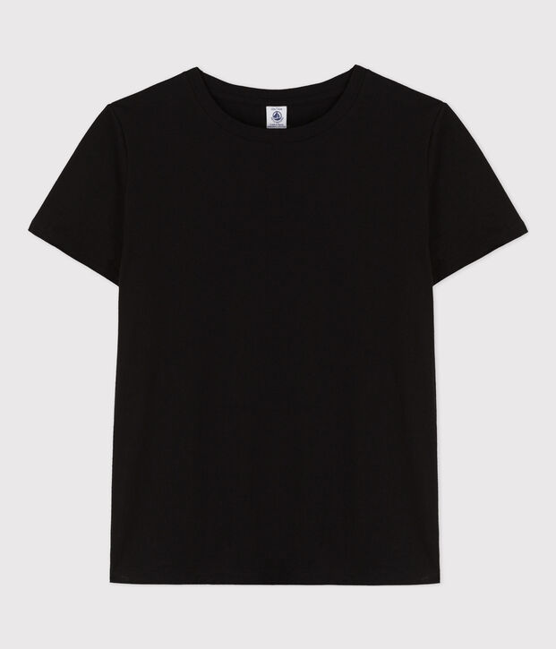 Tee-shirt LE DROIT col rond en coton Femme noir
