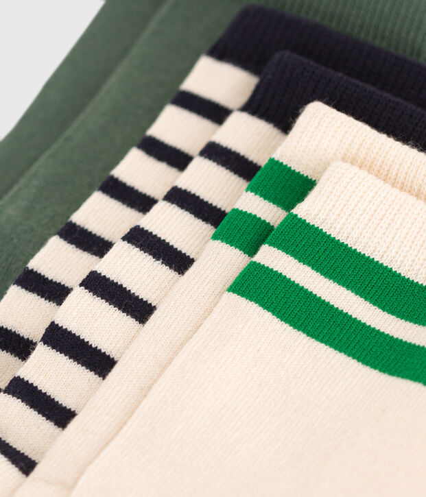 3 paires de chaussettes en coton rayures enfant multicouleur