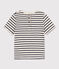 Tee-shirt manches courtes bébé en coton rayé beige MONTELIMAR/bleu SMOKING