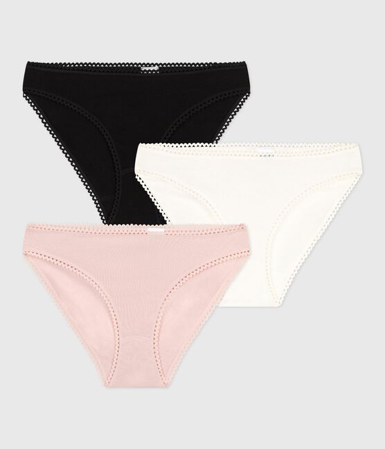 Lot de 3 culottes unies en coton et élasthanne femme variante 1