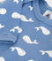 Body manches longues en coton bébé bleu BEACH/ MARSHMALLOW