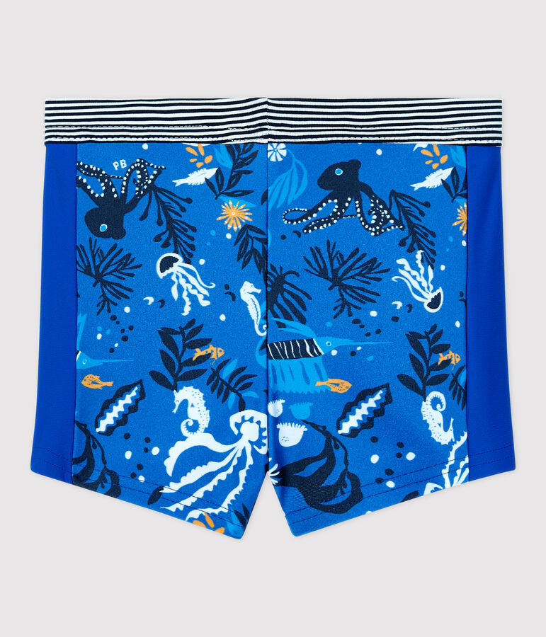 Short de bain &eacute;coresponsable b&eacute;b&eacute; gar&ccedil;on bleu SURF/blanc MULTICO